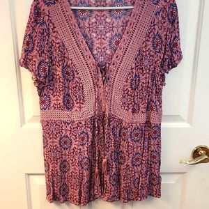 Mandala floral babydoll with tie